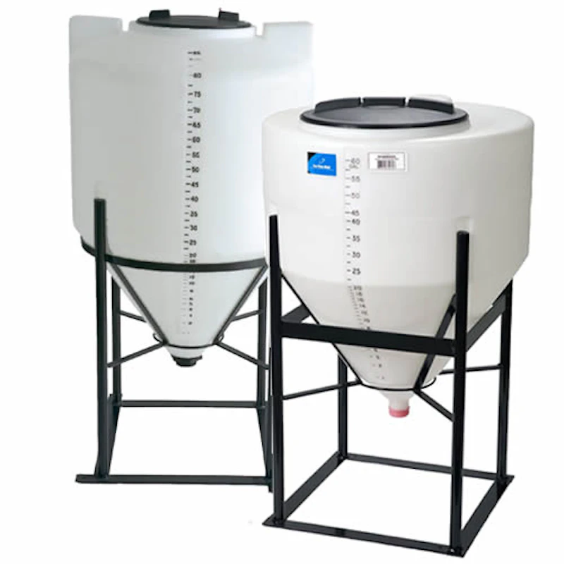 110 Gallon Inductor Cone Bottom Tank with 12" Lid & 2" FPT Fitting - 30" Dia. x 51" Hgt.