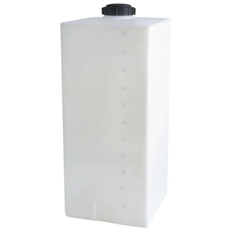 55 Gallon Heavy-Duty White Specialty Tank with 5" Lid & 1" Fitting - 18" L x 18" W x 44" Hgt.