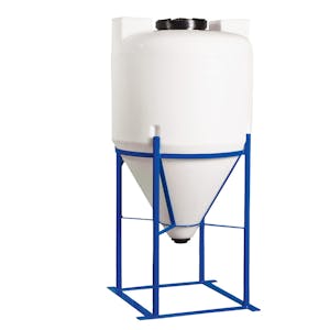 75 Gallon Heavy Duty Tamco® Cone Bottom Tank with 60° Cone Angle & 2" FPT Bulkhead Fitting - 30" Dia. x 48" Hgt. (Stand sold separately)