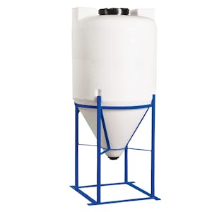 100 Gallon Heavy Duty Tamco® Cone Bottom Tank with 60° Cone Angle & 2" FPT Bulkhead Fitting - 30" Dia. x 56" Hgt. (Stand sold separately)