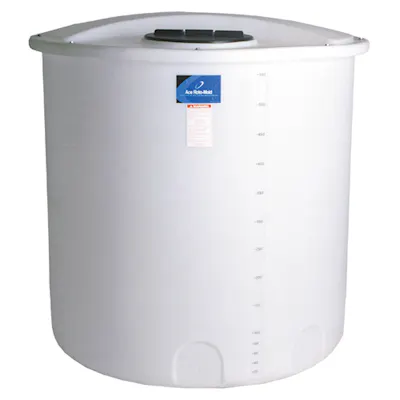 635 Gallon Natural MDPE Round Open Top Vertical Bulk Storage Tank with Bolt-On Cover - 64" Dia. x 52" Hgt.