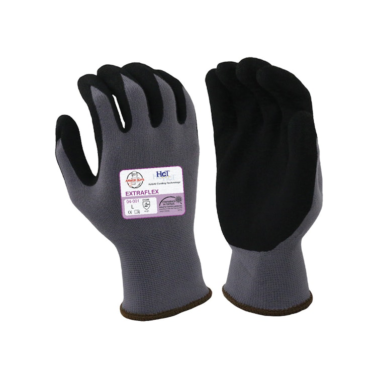 Medium Black Nitrile Work Gloves