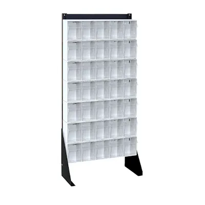 Single Sided White Tip Out Unit with 35 Bins 3-3/4"L x 4-1/4"W x 5-3/4"H