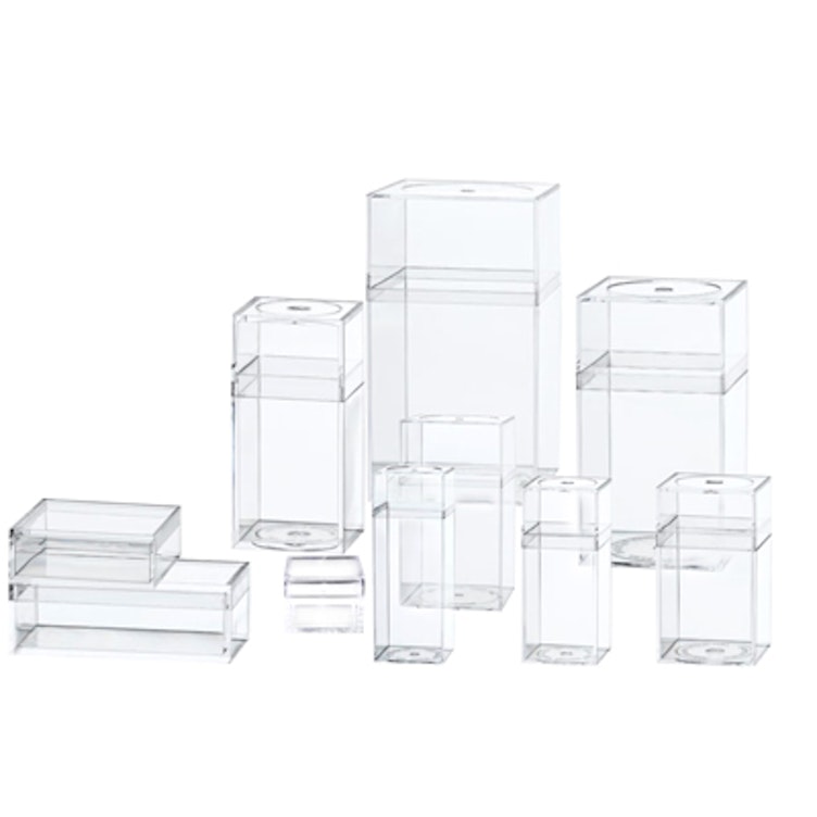 BTSKY Clear Acrylic Dividing Storage Box with Lid & Handle