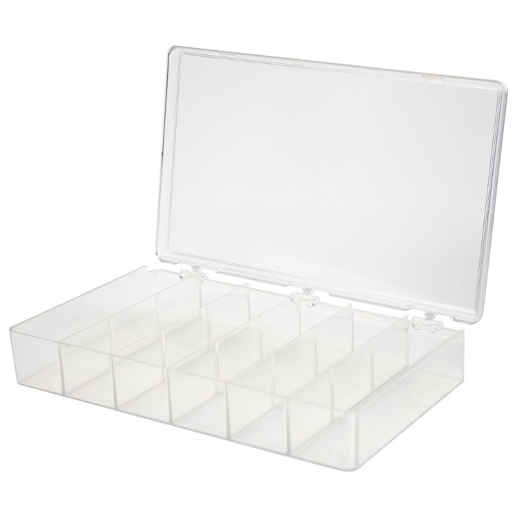 6 Compartments Translucent K-Resin® Storage Box - 11 L x 6-3/4 W