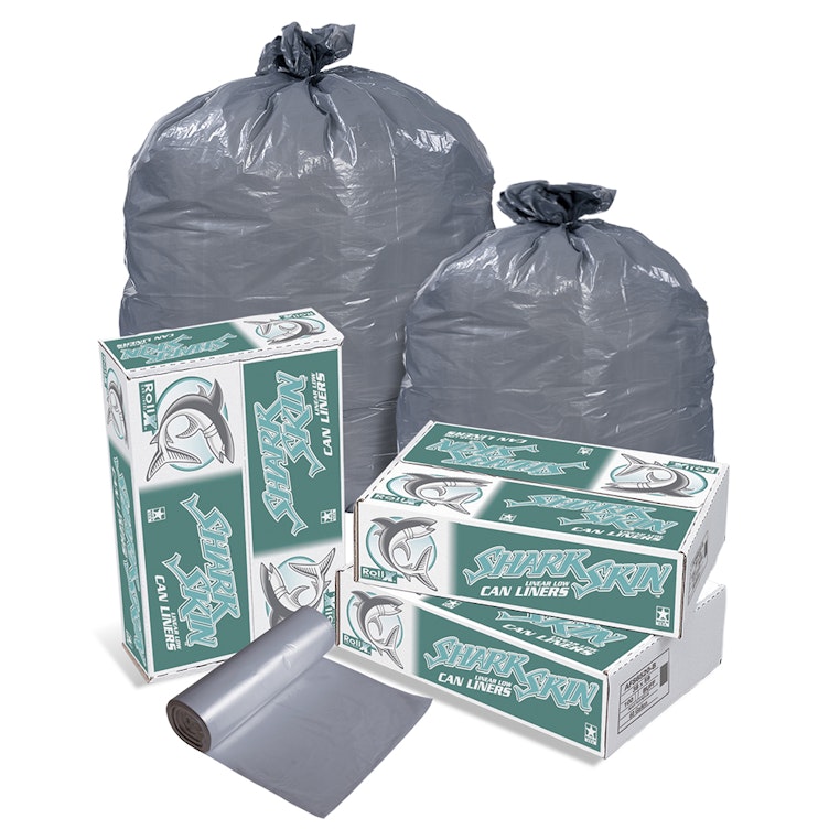 30 Gallon Gray LDPE Trash Can Liners