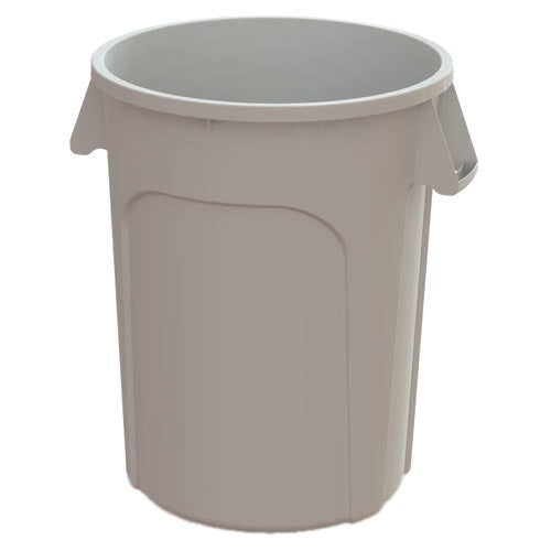 44 Gallon White Value Plus Trash Container | U.S. Plastic Corp.