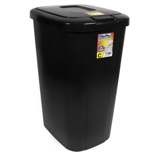 Hefty® Black 13.3 Gallon Touch Lid Trash Can