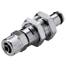 1/4" Ferruleless PTF MC Series Chrome Plated Brass Panel Mount Insert - Straight Thru (Body Sold Separately)