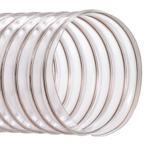 8" ID x 0.030" Wall CVD Clear PVC Hose Reinforced with Wire