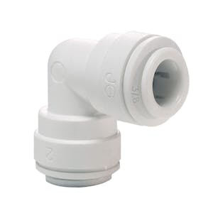 5/16" (8mm) Tube OD White Polypropylene Union Elbow