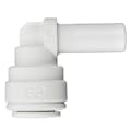 5/16" Stem OD x 5/16" Tube OD White Polypropylene Plug-In Elbow