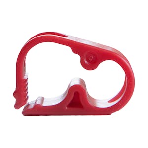 Red 6 Position Polypropylene Tubing Clamp for Tubing up to 0.45" OD