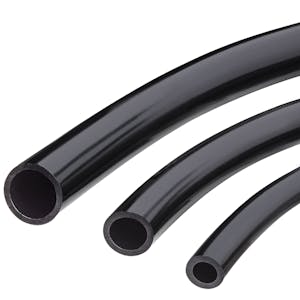3/8" ID x 1/2" OD x 1/16" Wall Black UV Resistant PVC Tubing