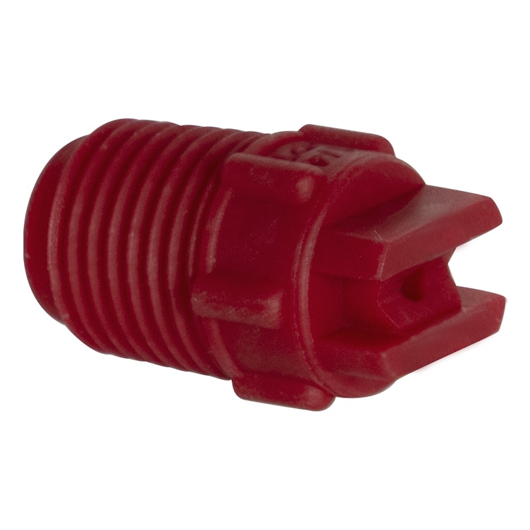 25° Red PVDF Bex® F Series 1/4" MNPT Spray Nozzle - Size 10