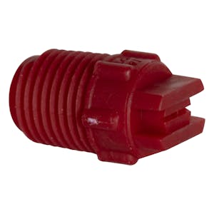50° Red PVDF Bex® F Series 1/4" MNPT Spray Nozzle - Size 02