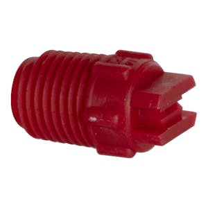 50° Red PVDF Bex® F Series 1/4" MNPT Spray Nozzle - Size 03