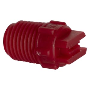 50° Red PVDF Bex® F Series 1/4" MNPT Spray Nozzle - Size 04