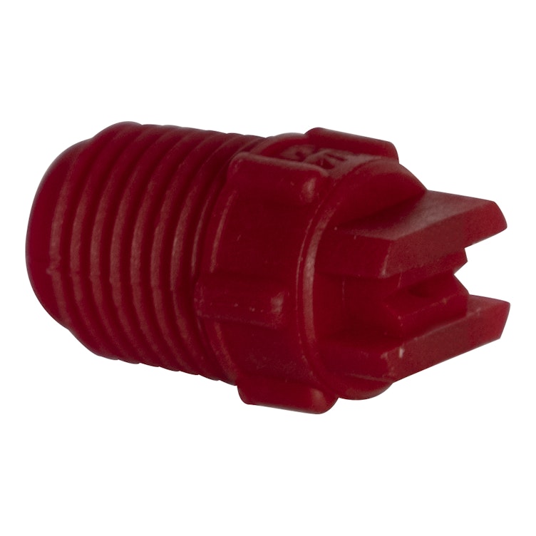 50° Red PVDF Bex® F Series 1/4" MNPT Spray Nozzle - Size 05