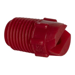 50° Red PVDF Bex® F Series 1/4" MNPT Spray Nozzle - Size 30