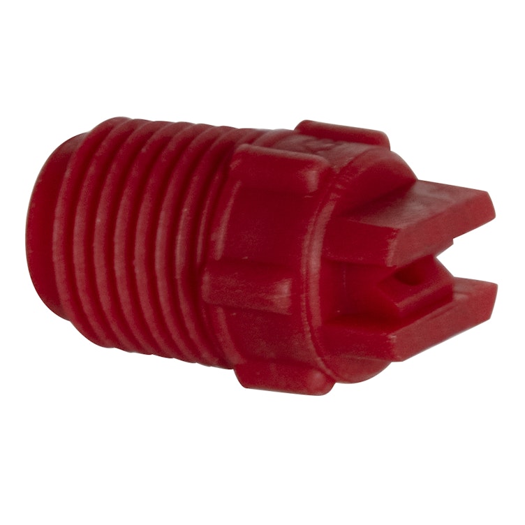 65° Red PVDF Bex® F Series 1/4" MNPT Spray Nozzle - Size 10