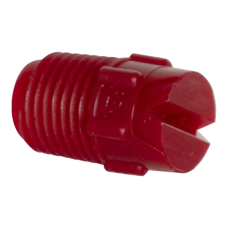 65° Red PVDF Bex® F Series 1/4" MNPT Spray Nozzle - Size 20