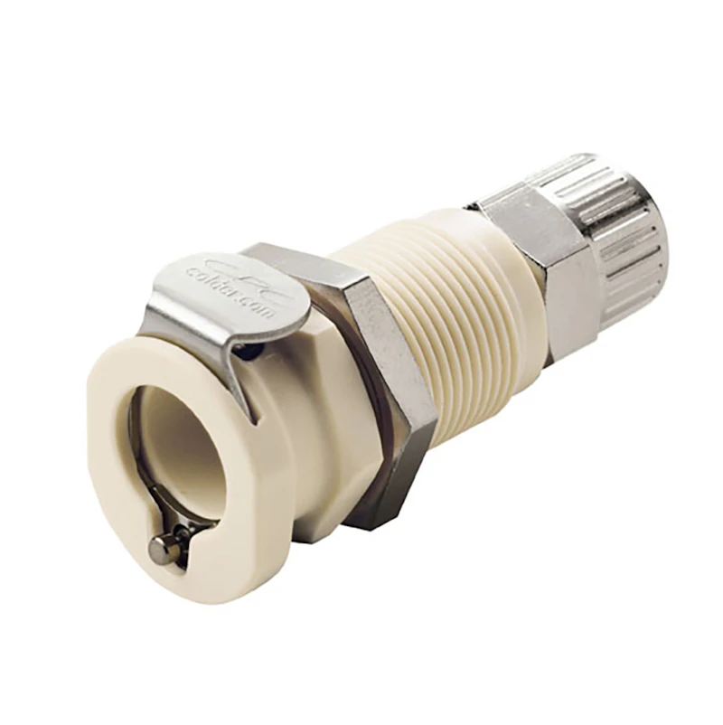 3/8" Ferruleless PTF PLC Series Polypropylene Panel Mount Body - Shutoff (Insert Sold Separately)