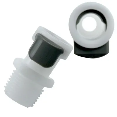 1/4" MNPT APC Series Acetal Coupling Body - Straight Thru (Insert Sold Separately)