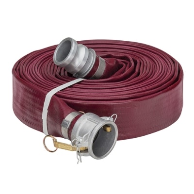1.5" Red Heavy Duty PVC Water Discharge Hose Assembly w/Female Coupler & Male Adapter Ends