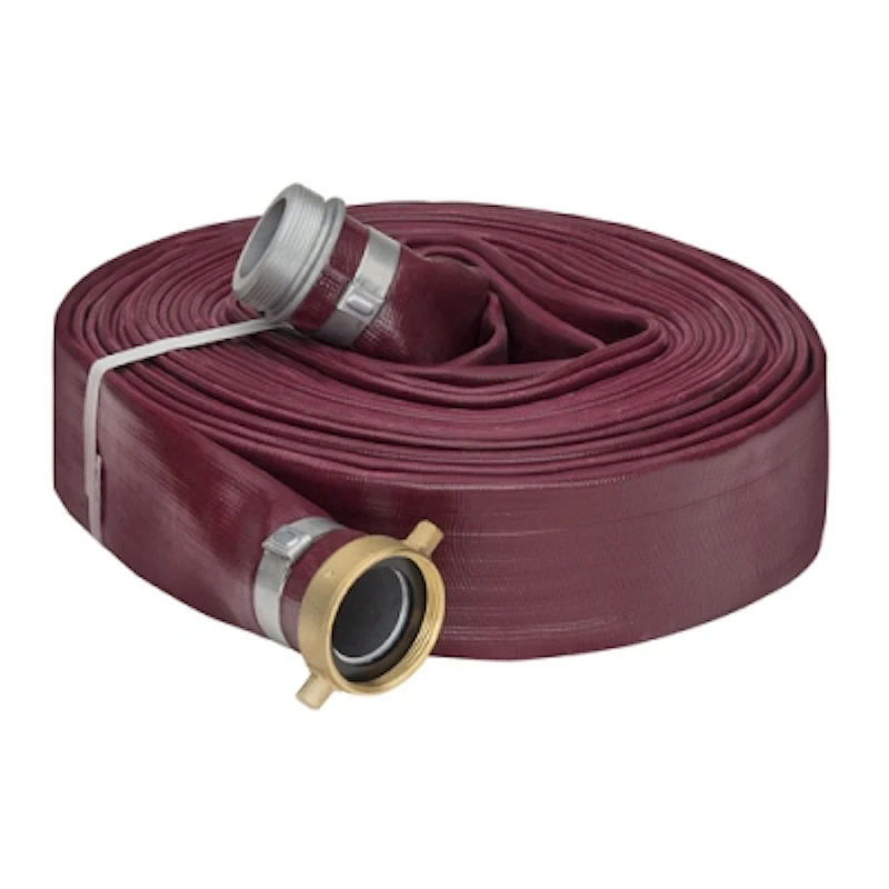 3" Red Heavy Duty PVC Water Discharge Hose Assembly w/Pin Lug Female & Male Ends