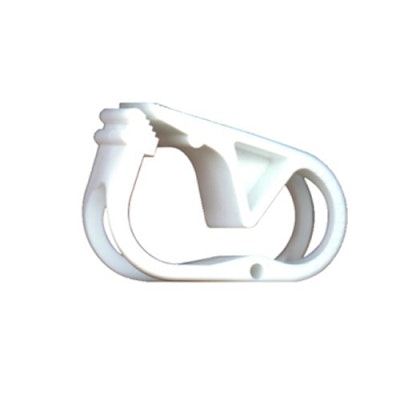 White 1 Position Polypropylene Tubing Clamp for Tubing up to 0.50" OD