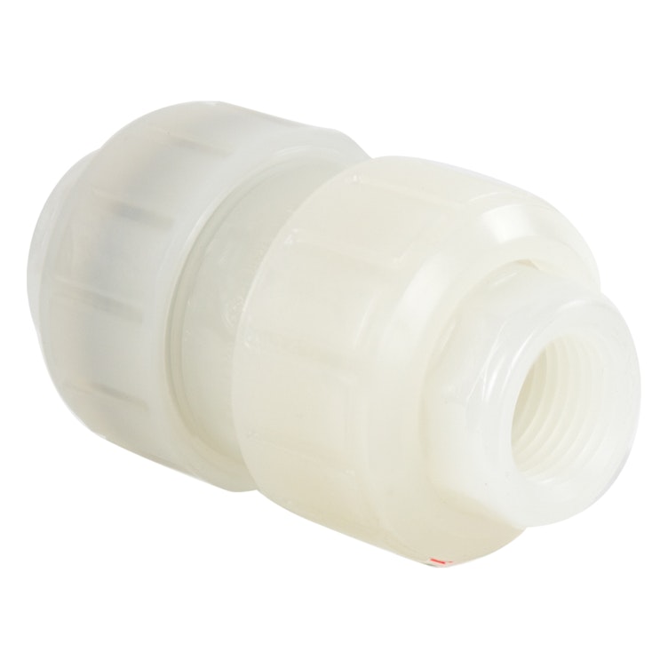1" Threaded PVDF Check Valve with FKM O-Ring Seals