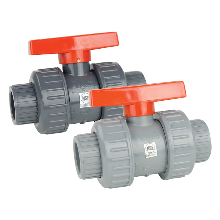 4" Threaded PVC Colonial Full Block™ True Union Ball Valve with FKM O-rings