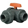 1/2" PVC Lateral LA Series 3-Way Valve with Threaded & Socket Ends