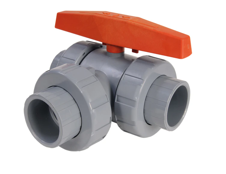 3" CPVC Lateral LA Series 3-Way Valve with Socket Ends