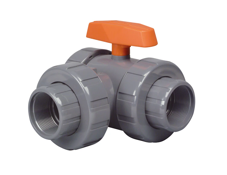 4" CPVC Lateral LA Series 3-Way Valve with Threaded Ends