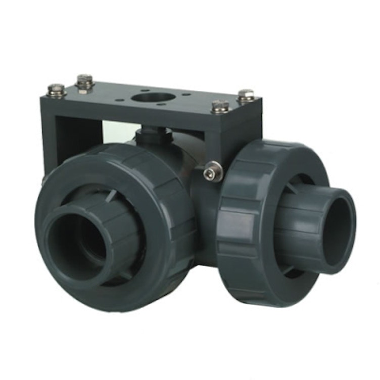 1/2" Socket/Threaded HCLA Series PVC Three Way Lateral Valve with FKM O-rings