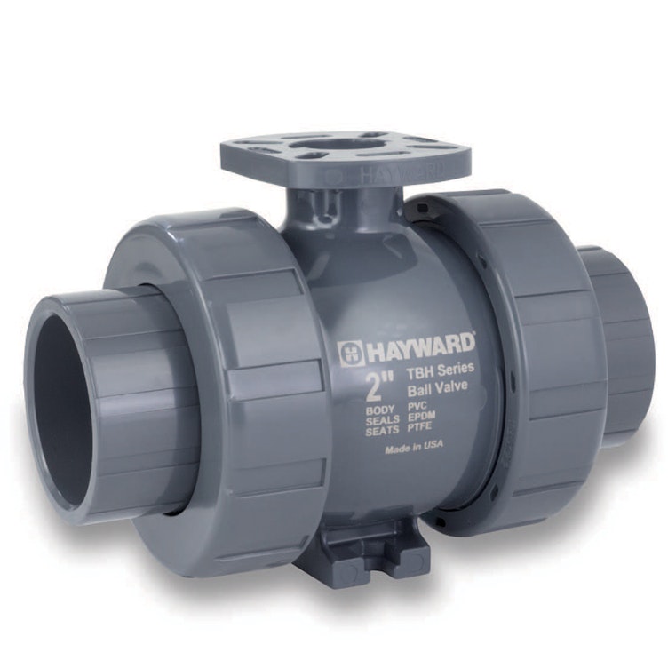 1-1/4" HCTBH Series PVC True Union Ball Valves for Actuation with FPM O-rings
