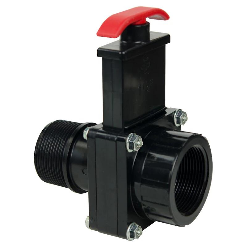 1-1/2" MIP x FIP Black ABS Knife Gate Valve