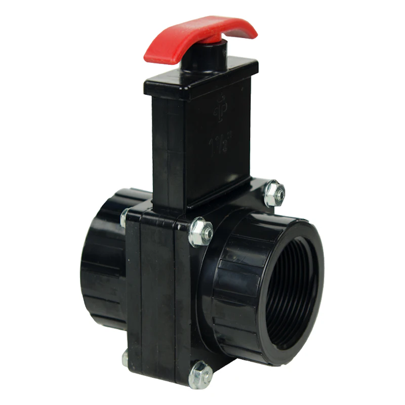 1-1/2" FIP x FIP Black ABS Knife Gate Valve