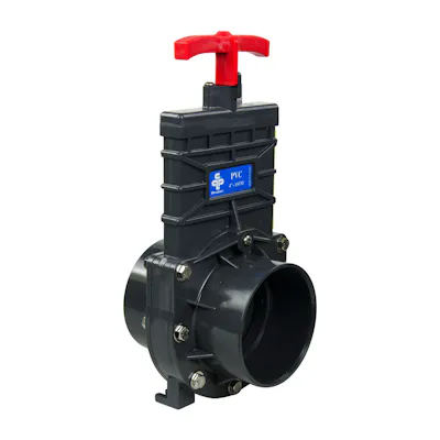 4" Socket x Socket Gray PVC Knife Gate Valve
