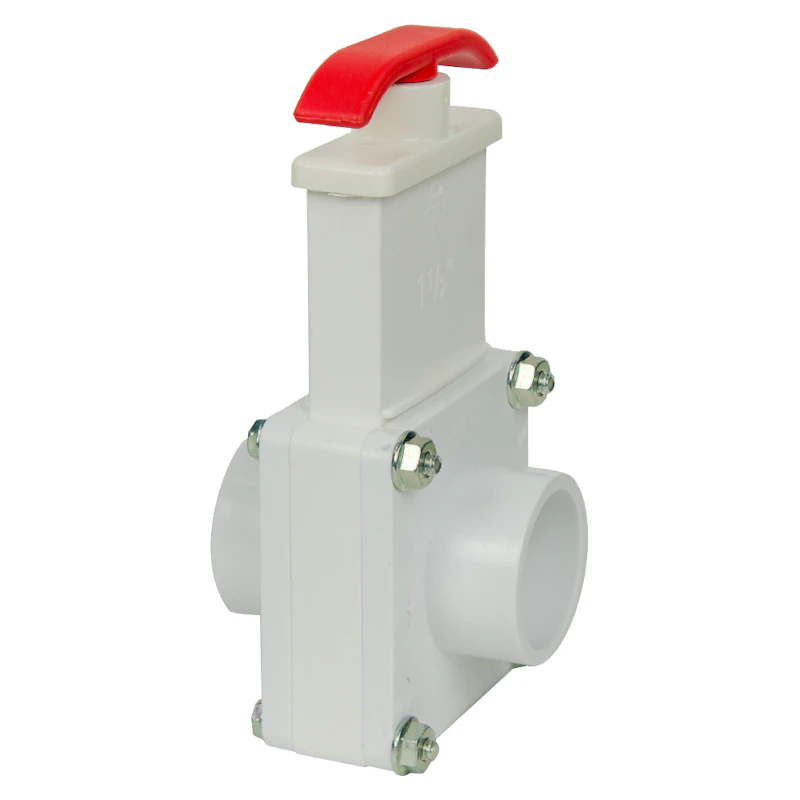 1" Socket x Socket White PVC Knife Gate Valve