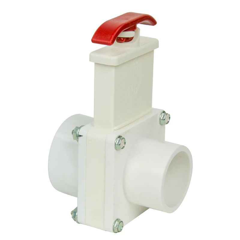 1-1/2" Socket x Spigot White PVC Knife Gate Valve