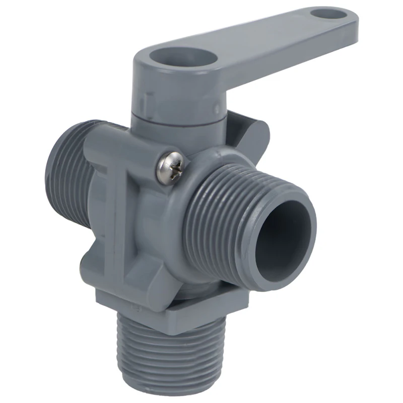 3/4" MNPT Series 350 3-Way PVC Ball Valve with Buna-N Seals