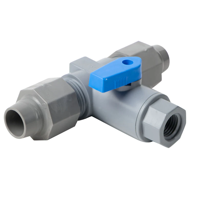 1/4" FNPT Valve End x 3/8" QEST T-Link Series 689 PVC Ball Valve