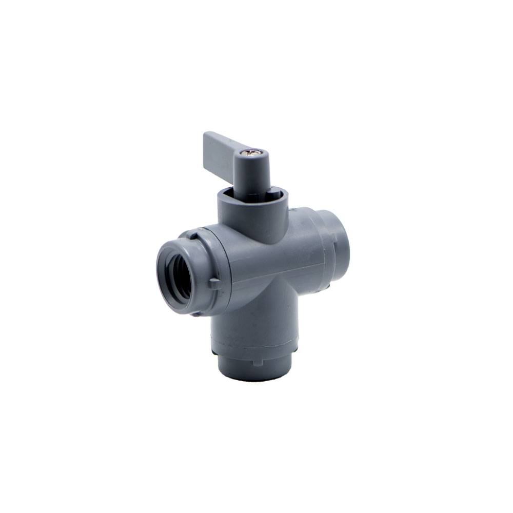 1 4 OD Push to Connect Series 326 3 Way PVC Ball Valve with EPDM Seals U.S. Plastic Corp