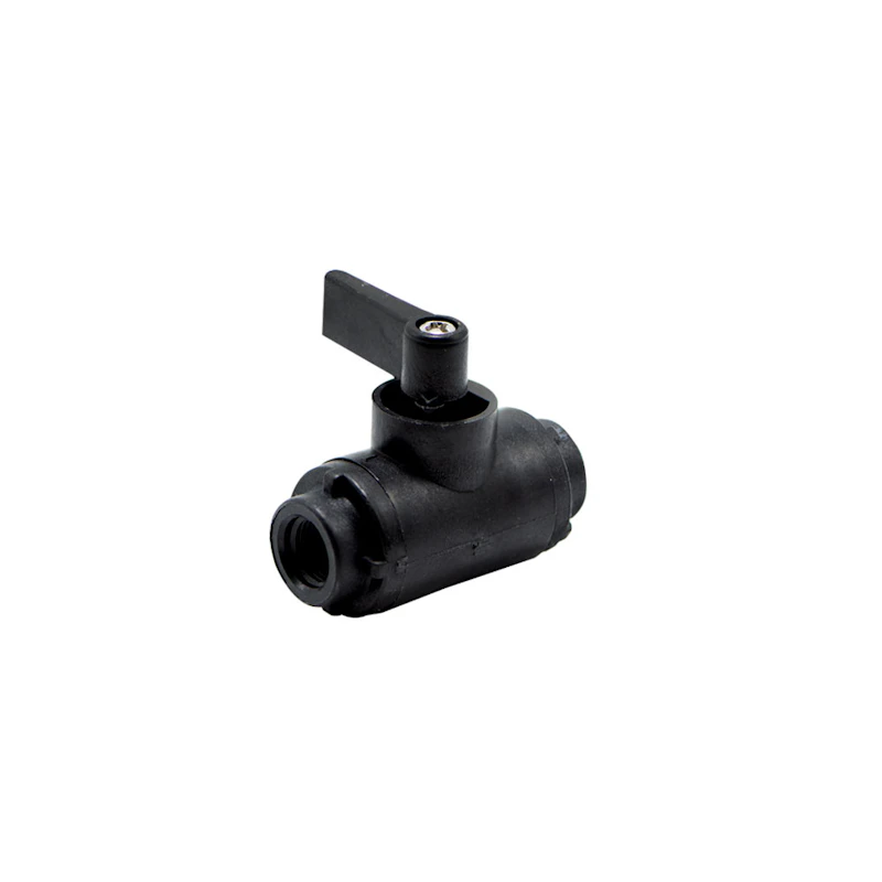 1/8" FNPT x 1/8" FNPT Black Polypropylene Series 226 Two-Way Ball Valve with Viton™ Seals