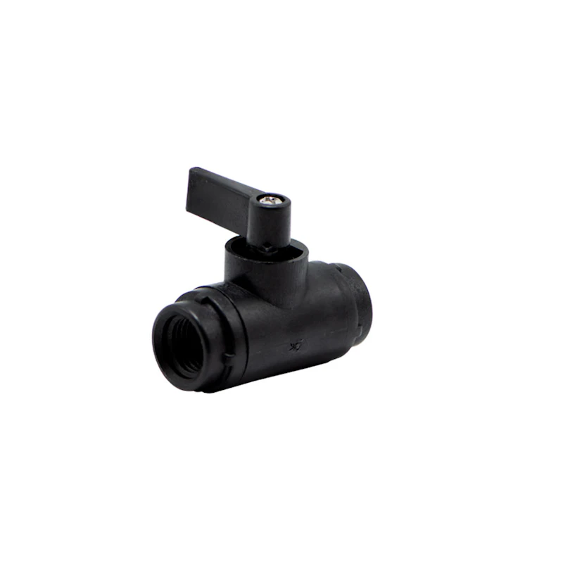 1/4" FNPT x 1/4" FNPT Black Polypropylene Series 226 Two-Way Ball Valve with Viton™ Seals
