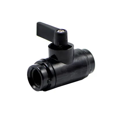 1/4" FNPT x 1/4" FNPT Black Nylon Series 226 Two-Way Ball Valve with Viton™ Seals
