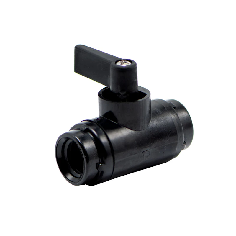 1/4" FNPT x 1/4" FNPT Black Nylon Series 226 Two-Way Ball Valve with Viton™ Seals